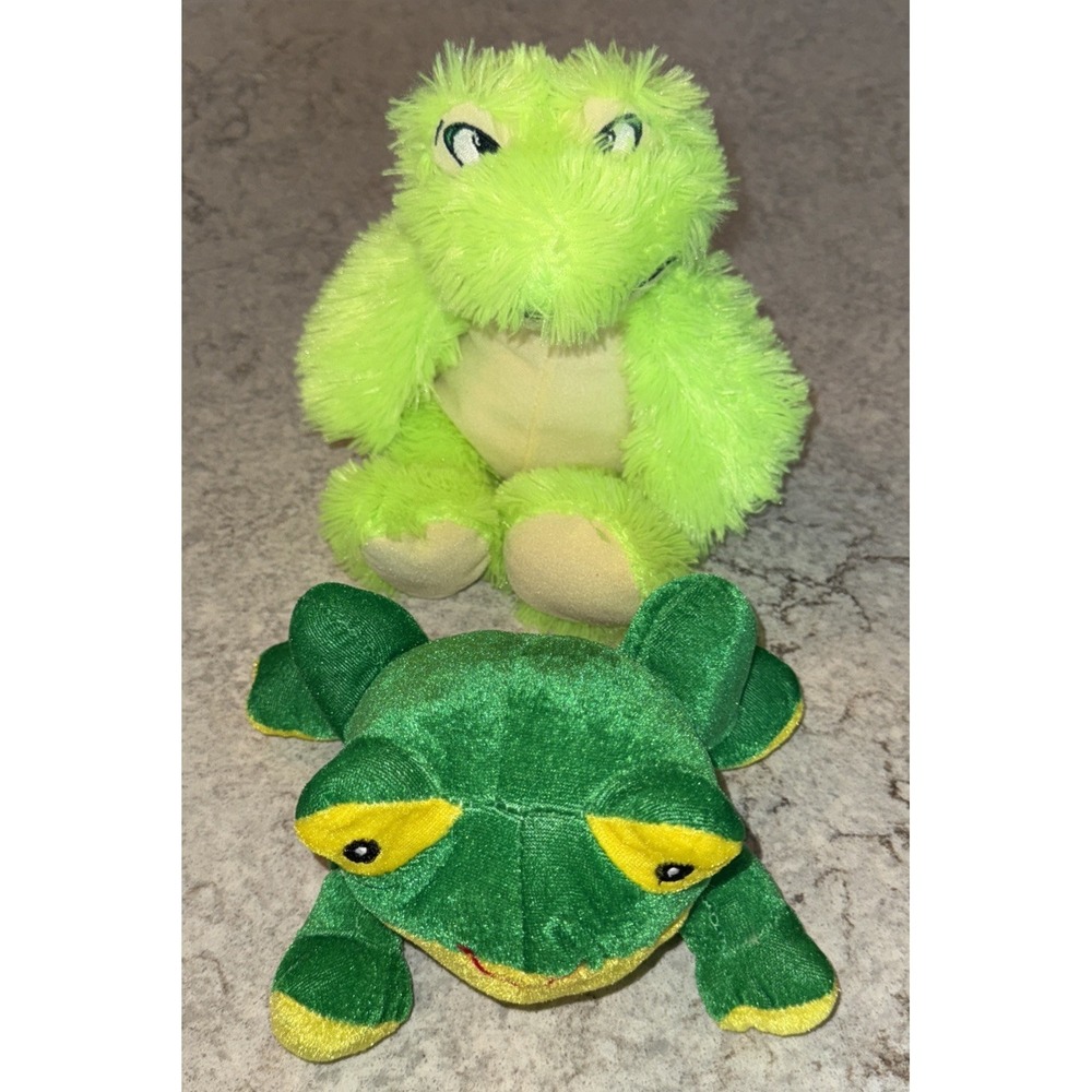 Toy Factory Set Of 2 Frog Plush Green Stuffed Animal